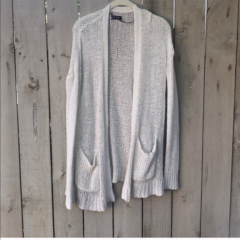 Long cable knit sweater